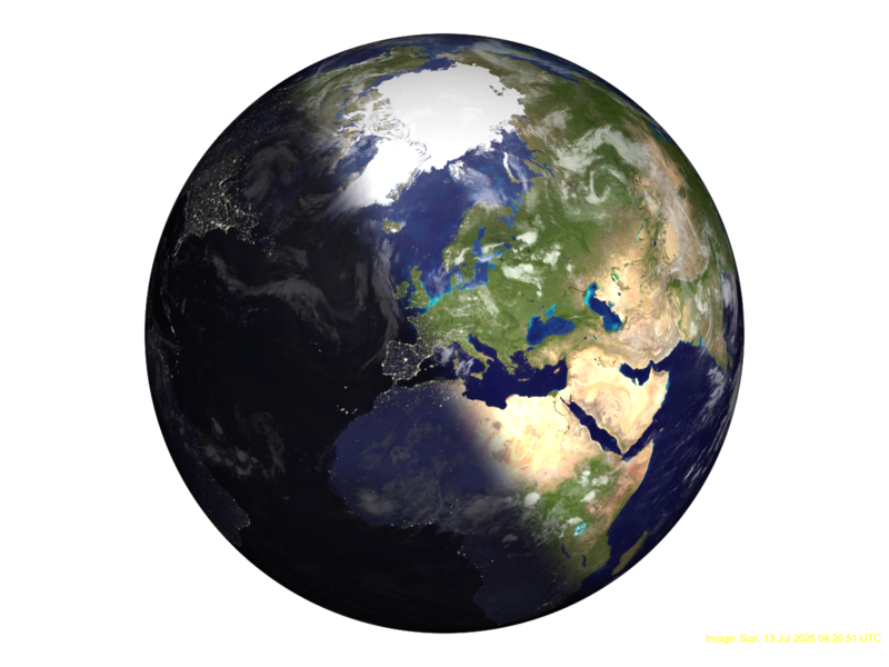 Earth with current clouds